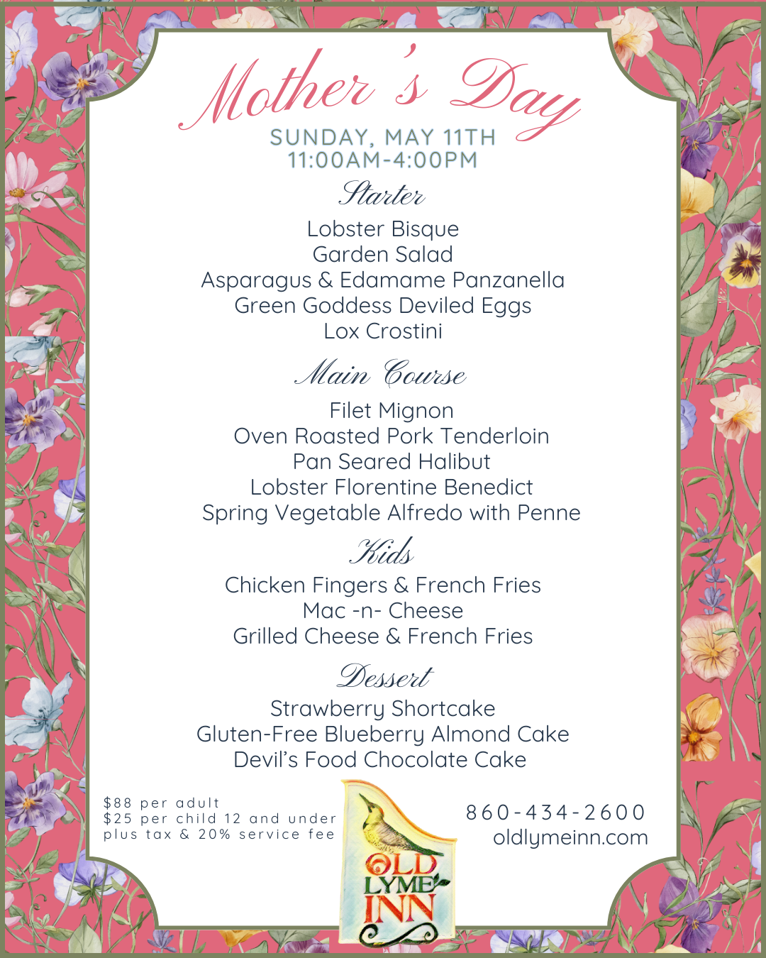 Mtoher's Day Brunch Menu