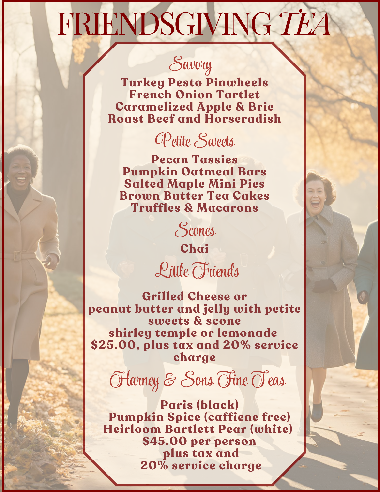 Friendsgiving Tea Menu