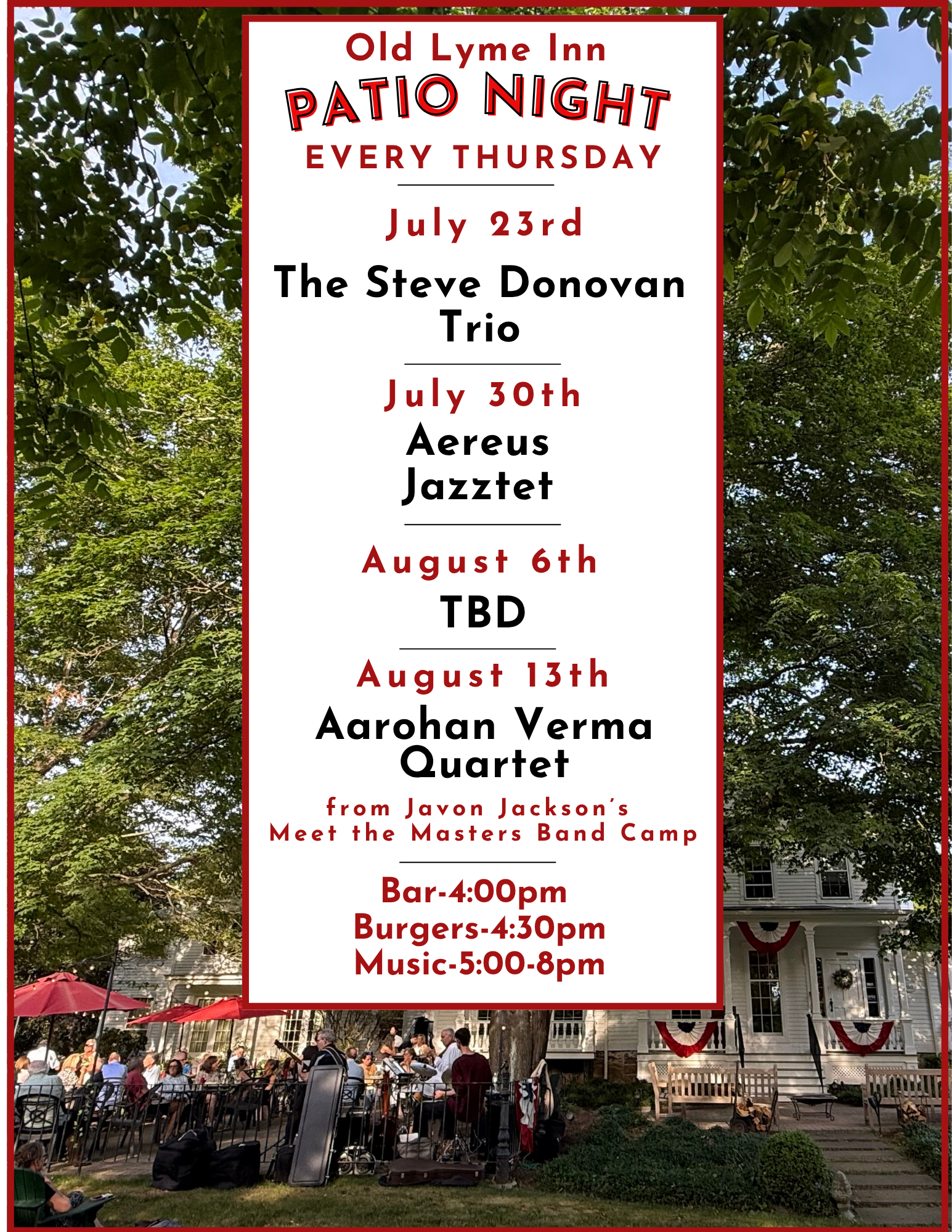 Patio Night Schedule 2026